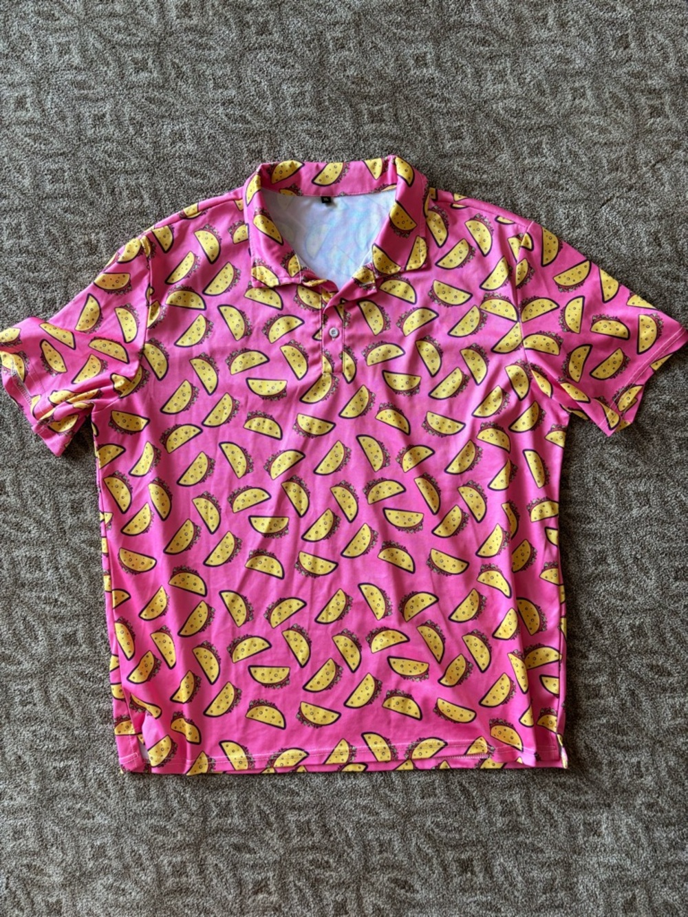 Pink Taco Print Polo Shirt